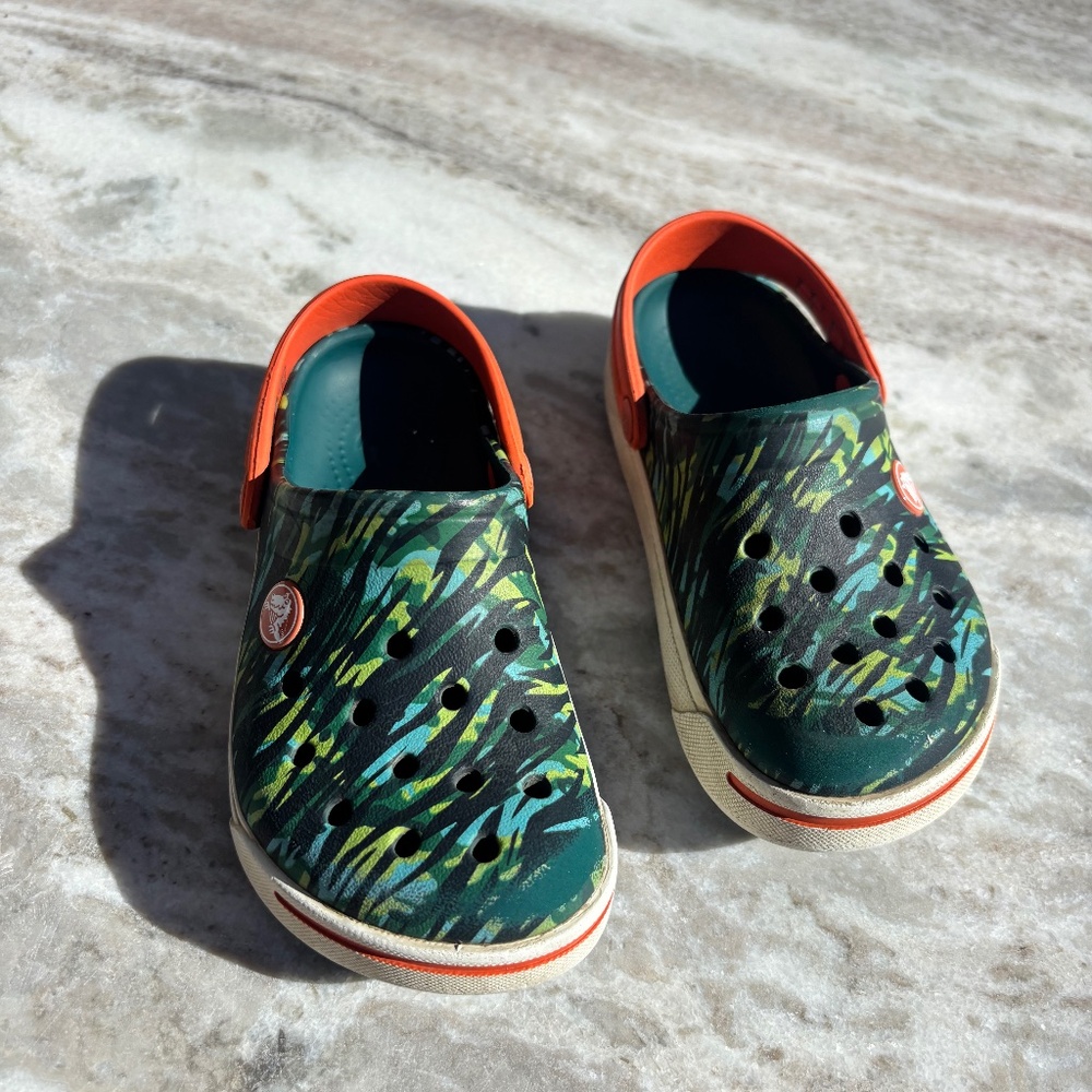 CROCS Kids Water Shoes - Vibrant Green and Orange